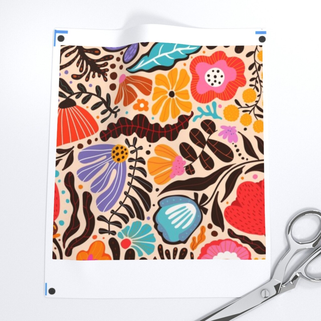 Colorful Floral Modern Funky Maximalist Leaves Botanical Contemporary Playful Spring Summer Abstract Shapes Custom Printed Fabric by Spoonflower Various Fabrics by the Yard or Fat Quarter